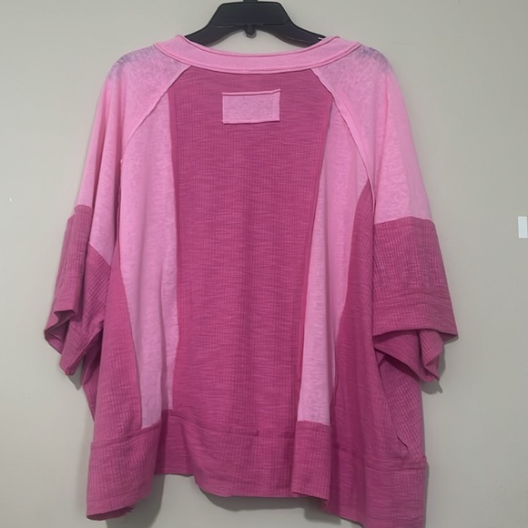 POL oversized Pink Colorblock Blouse - Picture 5 of 5